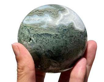 モスアゲート スフィア 51mm 地球の魔法と新たな始まり - Etsy 日本
