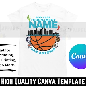 2025 Basketball Tournament Final San Antonio- Canva Template for t-shirts... Edit Year, team logos, city, etc...Use for DTF, Cricut and more