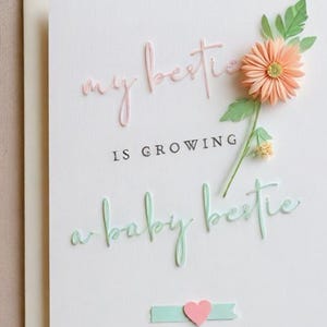 Carte baby shower pour ma meilleure amie Carte Ma meilleure amie est enceinte Carte pour les futurs parents Carte de grossesse Nouvelle carte de baby shower pour Bestie enceinte numérique