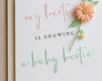 Baby Shower Card for bestie My bestie is pregnant card Parents to be card pregnancy card New baby baby shower card Bestie pregnant digital