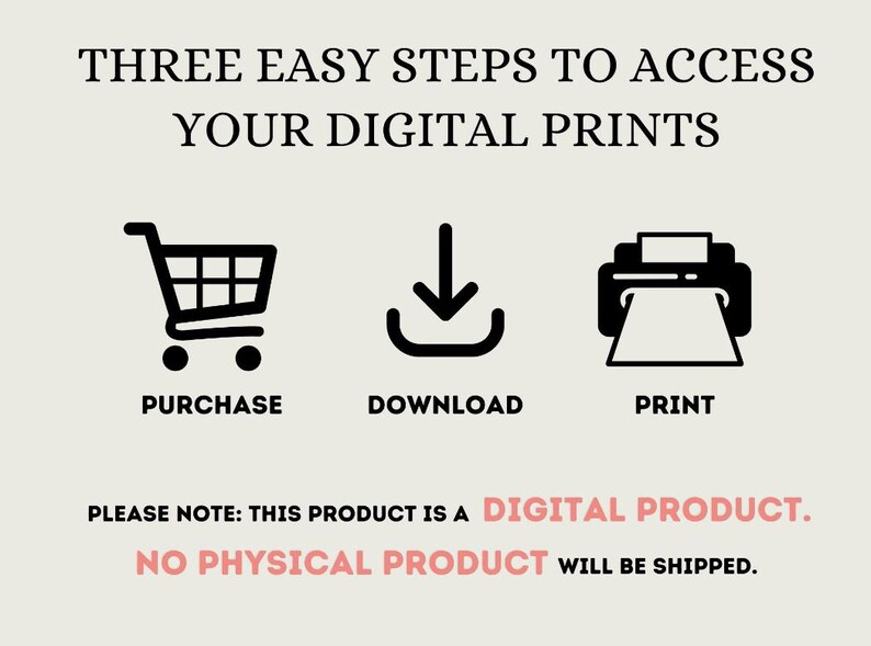 May include: Three easy steps to access your digital prints: purchase, download, and print. Please note: This product is a digital product. No physical product will be shipped.