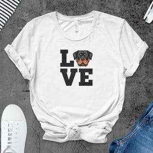 Love Rottweiler Dog Shirt, Funny Dog Lover T-Shirt, Gift for Rottweiler Owners, Cute Dog Tee, Pet Lover Apparel, Dog Mom Shirt