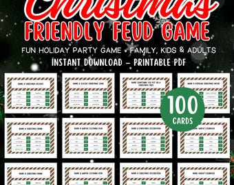 Weihnachtsfehde Spiel - Weihnachtsfeier Trivia Karten (Instant Download)