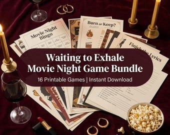 Waiting to Exhale Movie Night Games | 90s R&B Trivia, Ladies Night (Instant Download)