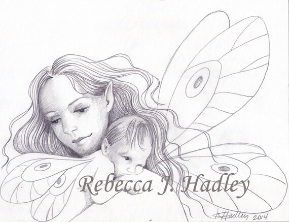 Madre E Hija Hada Original Lapiz Dibujo Bebe Recien Nacido Etsy Madre E Hija Hada Original Lapiz Dibujo Bebe Recien Nacido Etsy