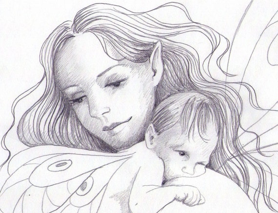 Madre E Hija Hada Original Lapiz Dibujo Bebe Recien Nacido Etsy Madre E Hija Hada Original Lapiz Dibujo Bebe Recien Nacido Etsy
