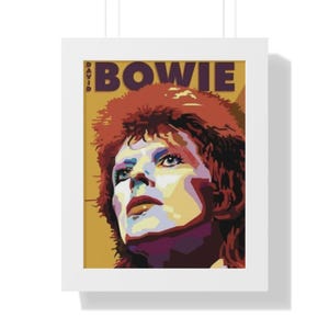 David Bowie Vintage Poster   _   Retro Rock Star Wall Art, Ziggy Stardust Fan Gift, Glam Rock Memorabilia, 70s Music Icon Print