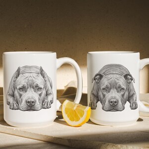Pit Bull Coffee Mug Cute Puppy Cup Classic Mug Hound Gift Pet Memorial Mug Unique Dog Owner Gift Ceramic Cup Sized 11oz 15oz  Mug Pitbull
