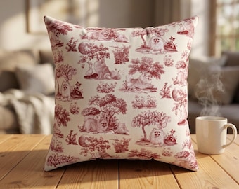 Cojín de sofá con estampado Pomerania / Cojín decorativo con diseño de perro de estilo campestre francés / Incluye relleno