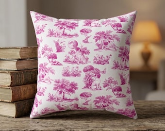 Cojín de sofá con estampado de carlino / Cojín decorativo estilo campestre francés con diseño de perro / Incluye relleno