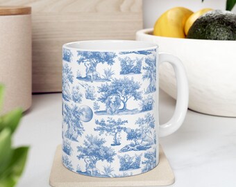 Dackel Toile Becher | Keramik Kaffee Tee Tasse 11oz oder 15oz | Skurriles Hundeliebhaber Geschenk