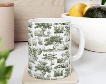 Bulldogge Toile Becher | Keramik Kaffee Tee Tasse, 11oz - 15oz | Skurriles Hundeliebhaber Geschenk
