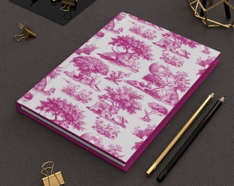 Cuaderno de tapa dura con estampado Toile de Schnauzer / Cuaderno rayado para amantes de los perros con un toque original