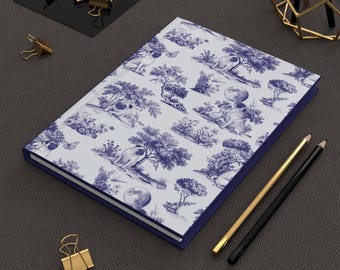 Cuaderno de tapa dura con estampado de carlinos / Cuaderno con renglones para amantes de los perros