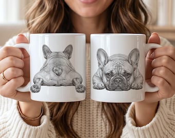Kubek dla miłośnika psów, pomysł na prezent dla właściciela zwierzaka, ceramiczny kubek do kawy dla taty buldoga francuskiego, kubek dla mamy, słodki kubek dla szczeniaka, kubek do kawy dla zwierząt, klasyczny prezent na białą herbatę