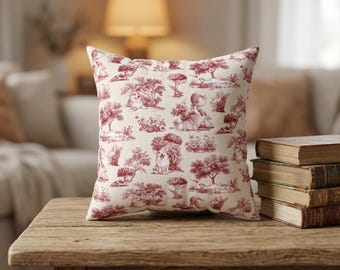 Cojín decorativo con estampado Corgi Toile / Cojín de sofá con diseño de perro original, 8 opciones de color (incluye relleno)