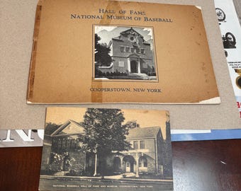 Vintage National Baseball Hall of Fame booklet Original, 1940s Baseball Hall of Fame Cooperstown New York, signs of wear to cover, GIFT!!