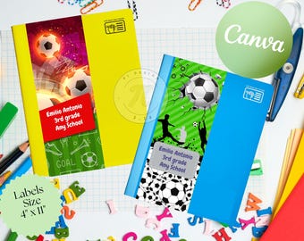 Editable Soccer Notebook Labels l Editable Labels l Notebook Labels l Kids Labels l Back to school Stickers l Labels for Notebooks l Labels