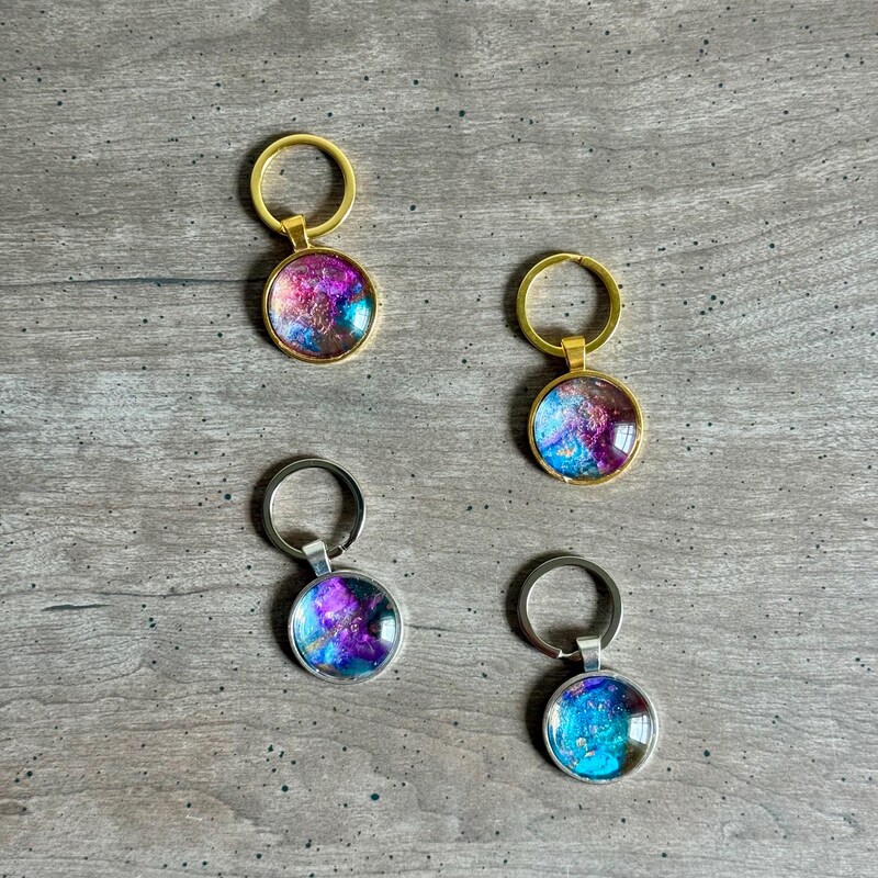 Alcohol Ink Keychain - Etsy
