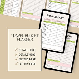 Digital Travel Budget Planner | Travel planner | Vacation Budget planner | Travel itinerary | Digital planner | Travel plan| Digital travel