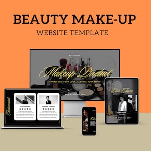 Beauty Make-Up Shopify Theme Modern & Responsive E-commerce Template for Hair, Perfect for Beauty Stores, Website Template Shopify Theme