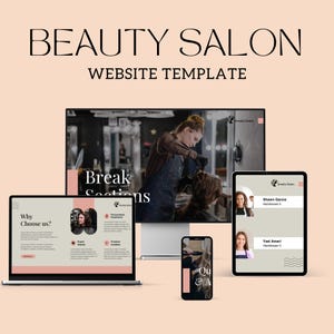 Med Spa Canva Website Template | Skin Care or Spa Business, Beauty Salon Landing Page for Lash Artists, Dermatologist and Estheticians