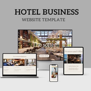 Hotel Business Website, modern and luxury web design, Wix And Shopify website template, Vacation Rental Website