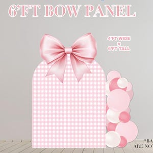 Party Prop Panels, Easy Party Decor, UV Printed, Party Backdrops, Coroplast Panels, Pink Bow theme, Pink Party theme, Pink Plaid Panel