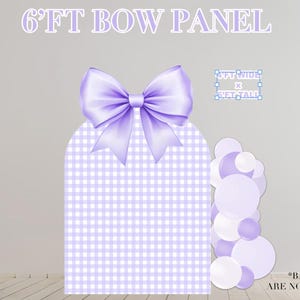 Party Prop Panels, Easy Party Decor, UV Printed, Party Backdrops, Coroplast Panels, Purple Bow theme, Purple Party theme, Purple Plaid Panel
