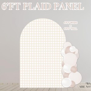 Party Prop Panels, Easy Party Decor, UV Printed, Party Backdrops, Coroplast Panels, Beige Bow theme, Beige Party theme, Beige Plaid Panel