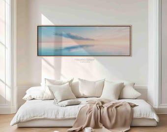 Ocean Waves Canvas Wall Art – Coastal Beach Landscape Painting for Living Room Decor