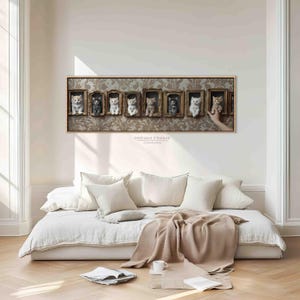 Framed Wildflower Field Canvas Print: Long Horizontal Landscape Wall Art