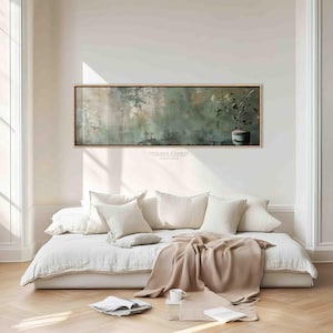 Japanese Botanical Canvas Print, Minimal Zen, Japandi Wall Art