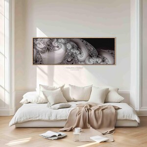 Framed Geometric Landscape Canvas Print: Long Horizontal Wall Art