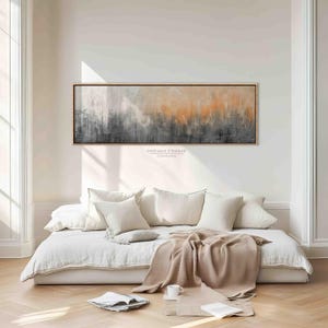 Abstract Orange Grey Canvas Art: Modern Minimalist Painting