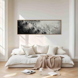Framed Black and White Landscape Canvas Print, Long Horizontal Wall Art