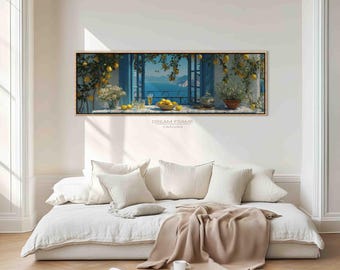Impressão em tela Lemon Garden: arte de parede com vista para a janela do Mediterrâneo
