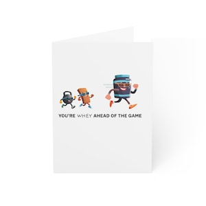 Funny Encouragement Card | You Are Whey Ahead of the Game | Fitness Pun Humor | Motivational Pun Card