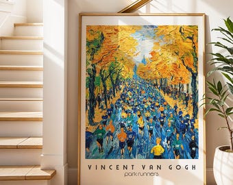 Parkrun Art Print: Van Gogh Style Running Poster