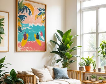 Surfing Wall Art: Bright Ocean Print (Digital Download)