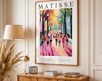 Matisse Style Marathon Art Print: Vibrant Running Poster 202