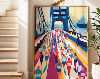Tower Bridge Marathon Art Print: London Runners Motivation