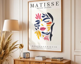 Matisse Inspired Face Print: Abstract Minimalist Home Decor 212