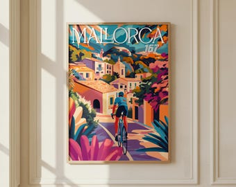 Mallorca Cycling Art Print: Retro Bike Race Poster