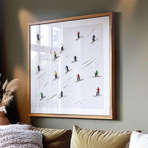 Minimalist Ski Art Print, Digital Download, Winter Sports Wall Art,  Modern Ski Lodge Decor, Winter Ski Print, Retro Apres Ski Wall Art