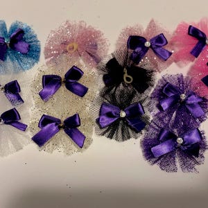 Purple small bows with tulle