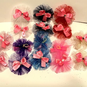 Pink small bows with tulle