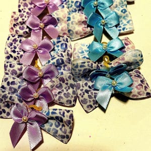 Small Pastel Cheetah Dog Bows