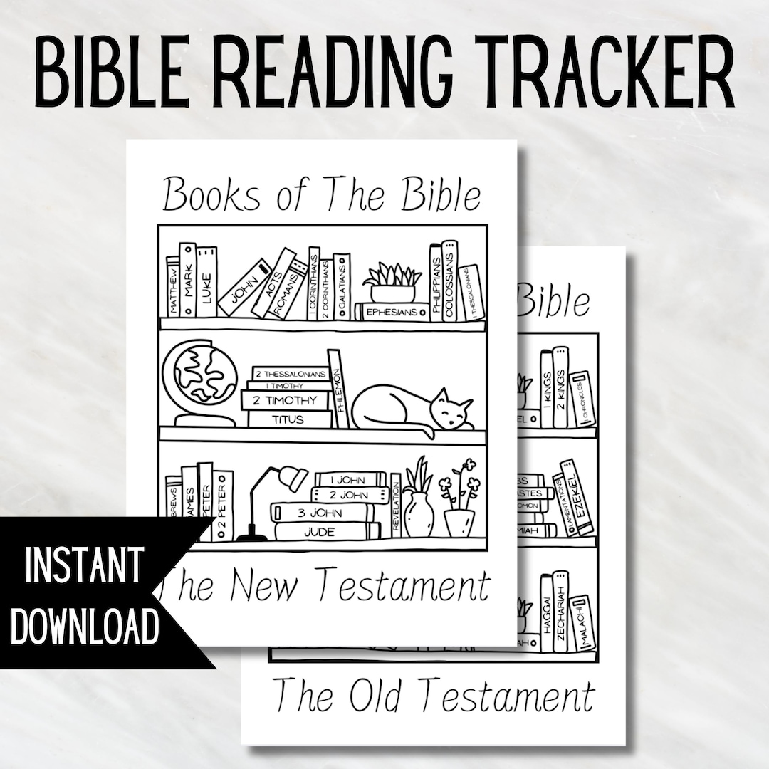 Bible Reading Tracker Printable Journal Page Of Books In The Bible