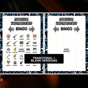 Musical Instrument Bingo Game Printable Boards Educational Game Rock ...